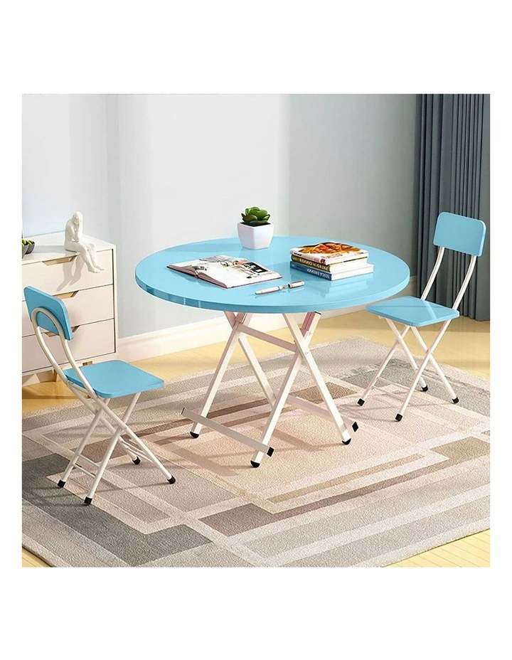 SOGA Round Folding Dining Table Blue image 3