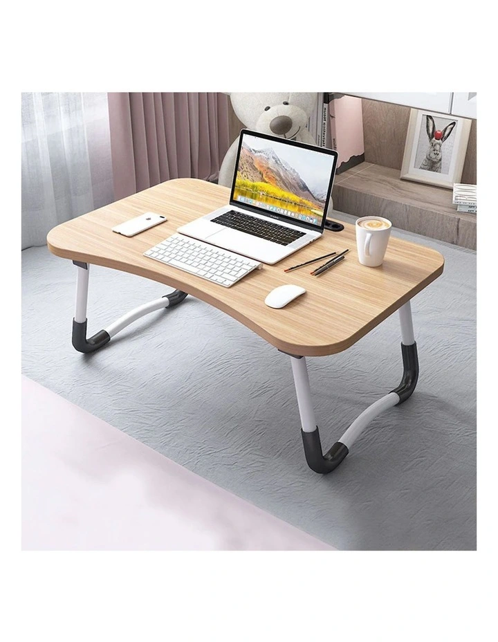 SOGA 2X Walnut Foldable Adjustable Bed Sofa Laptop Study Table Mini Desk Notebook Stand Holder image 5
