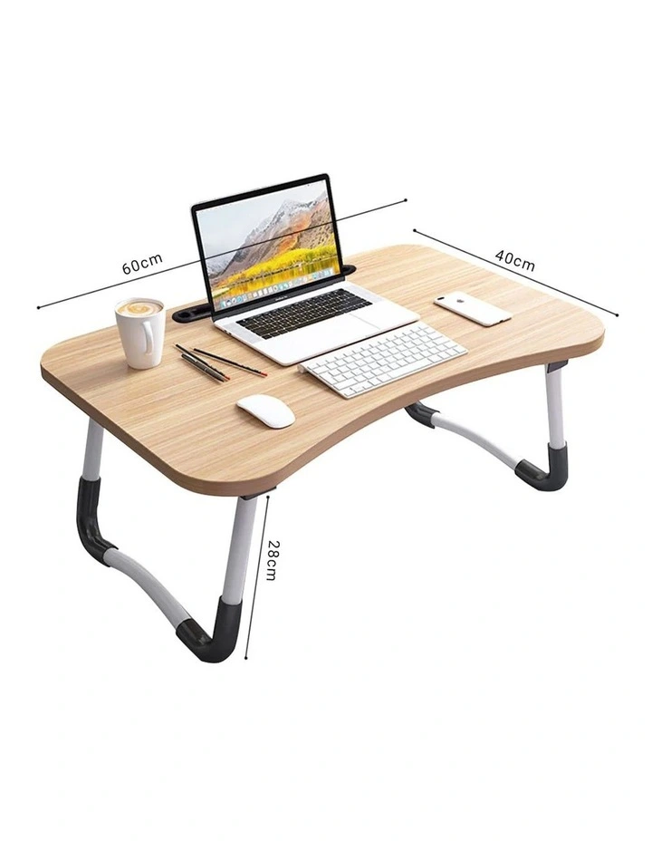 SOGA 2X Walnut Foldable Adjustable Bed Sofa Laptop Study Table Mini Desk Notebook Stand Holder image 7