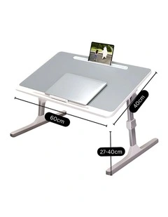 SOGA Foldable Laptop Bed Table Grey 60 x 40cm