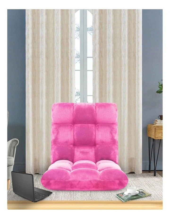SOGA 2 Pack Adjustable Foldable Floor Recliner Chairs Light Pink image 5