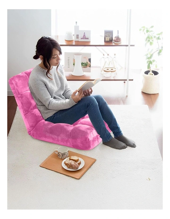 SOGA 2 Pack Adjustable Foldable Floor Recliner Chairs Light Pink image 7