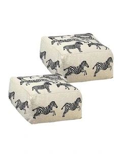 SOGA 2 Pack 48cm Pouffe Cushions Polyester with EPP Filling