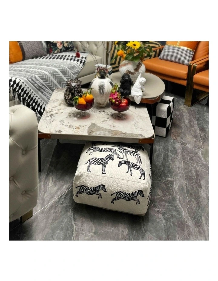 SOGA 2 Pack 48cm Pouffe Cushions Polyester with EPP Filling image 5