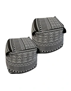 SOGA 2 Pack 42cm Pouffe Cushions Beige Polyester with EPP Filling