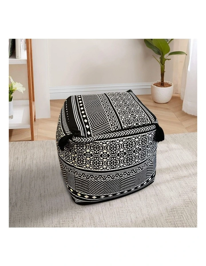 SOGA 2 Pack 42cm Pouffe Cushions Beige Polyester with EPP Filling image 4