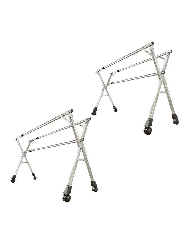 SOGA 2m 3 Pole Clothes Drying Rack with Wheels 2 Pack image 1