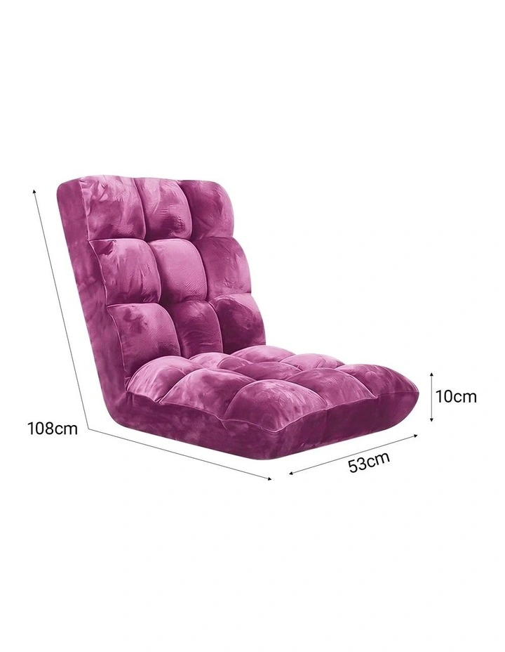 SOGA 2 Pack Adjustable Foldable Floor Recliner Chairs Pink image 6
