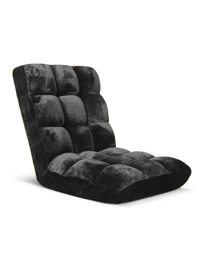 SOGA Adjustable Foldable Floor Recliner Chair Black image 1