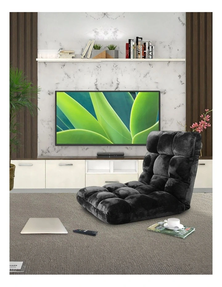 SOGA Adjustable Foldable Floor Recliner Chair Black image 3