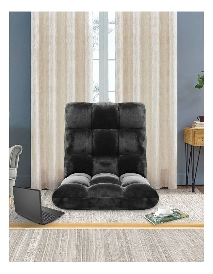 SOGA Adjustable Foldable Floor Recliner Chair Black image 4