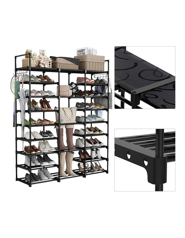 SOGA 2X 21-Tier Shoe Storage Racks with Handle image 6