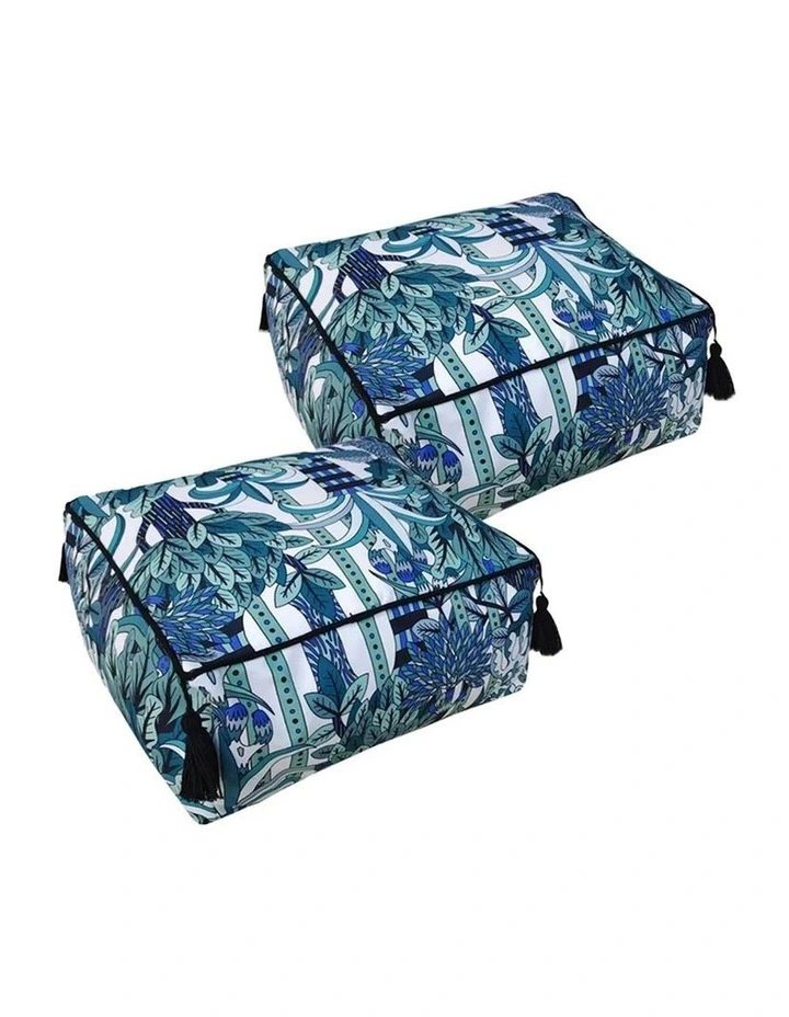 SOGA 2 Pack 50cm Pouffe Cushions Polyester with EPP Filling image 1
