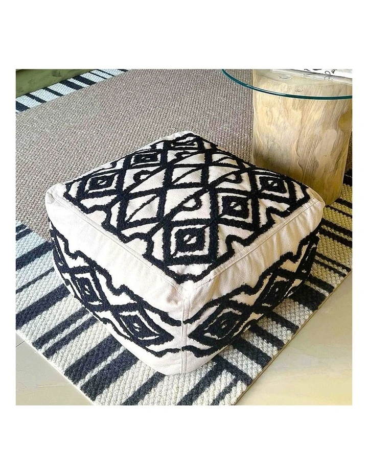 SOGA 2 Pack 50cm Pouffe Cushions Polyester with EPP Filling image 2