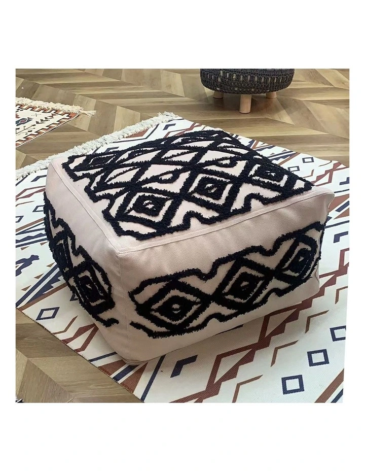 SOGA 2 Pack 50cm Pouffe Cushions Polyester with EPP Filling image 3