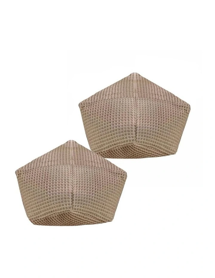 SOGA 2x 45cm Pouffe Cushion Polyester Cotton with EPP Filling image 1