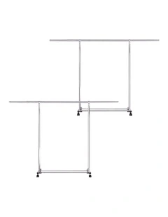SOGA 150240cm Extendable Clothes Drying Rack with Wheels 2 Pack