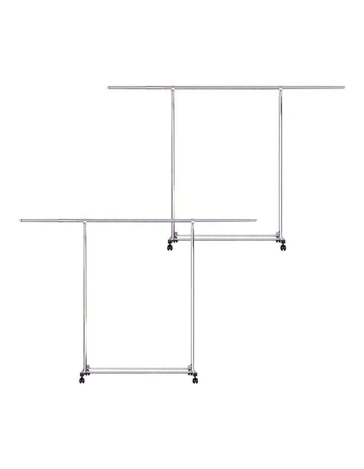SOGA 150240cm Extendable Clothes Drying Rack with Wheels 2 Pack image 1