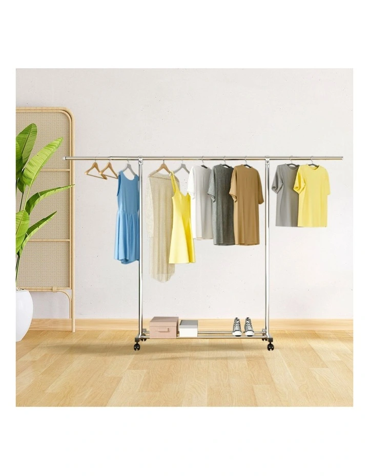 SOGA 150240cm Extendable Clothes Drying Rack with Wheels 2 Pack image 3