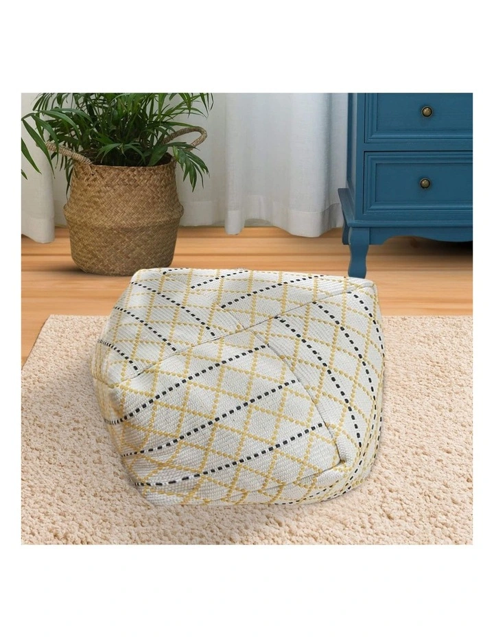 SOGA 2 Pack 45cm Pouffe Cushions Polyester Cotton with EPP Filling image 4