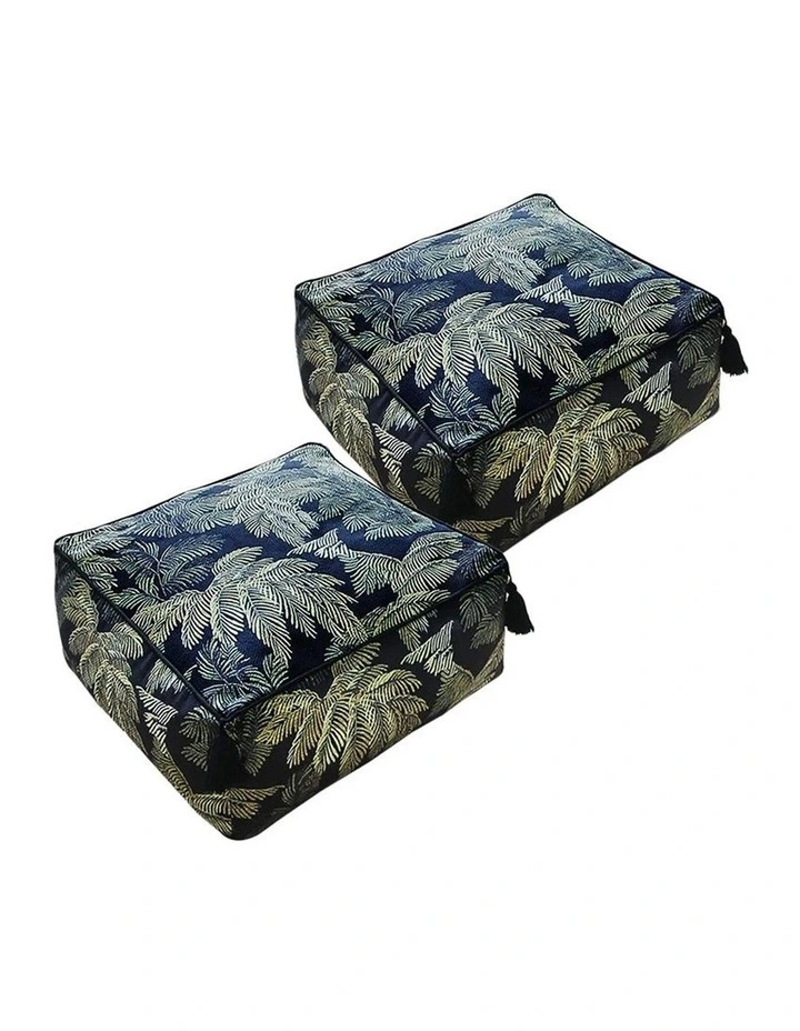 SOGA 2 Pack 50cm Pouffe Cushions Polyester with EPP Filling image 1