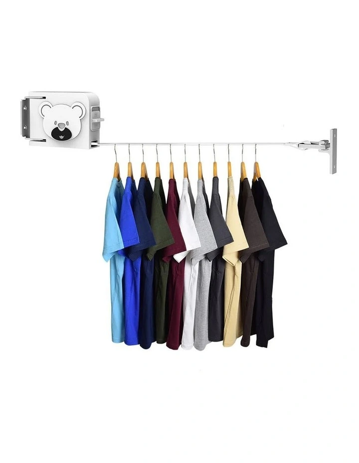 SOGA Wall-Mounted Retractable Clothesline White image 1