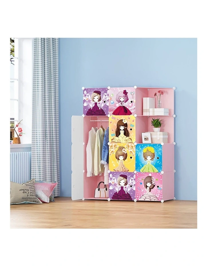 SOGA Portable Wardrobe 10-Cube Princess Design image 2