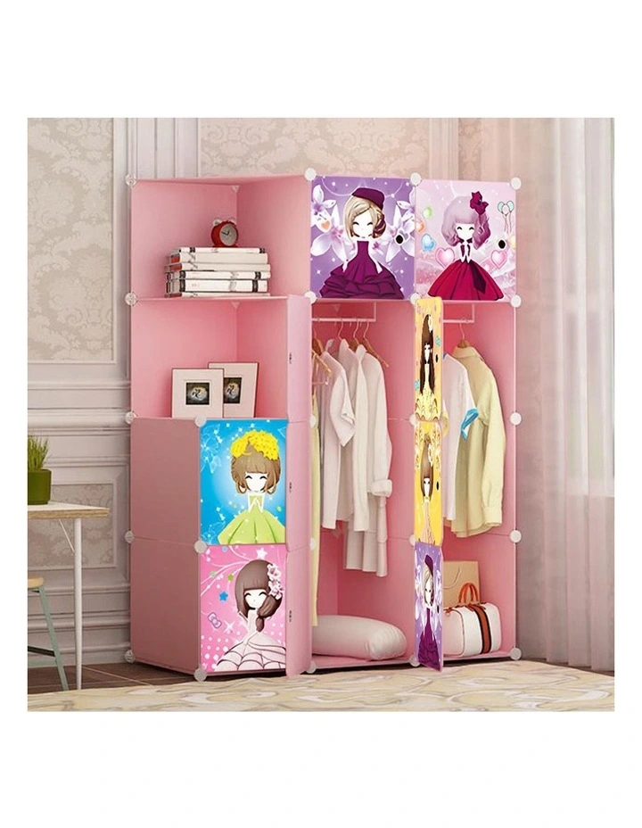 SOGA Portable Wardrobe 10-Cube Princess Design image 3