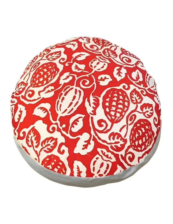 SOGA 45cm Pouffe Cushion Red Polyester Cotton with EPP Filling image 1