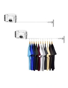 SOGA Wall-Mounted Retractable Clothesline White 2 Pack