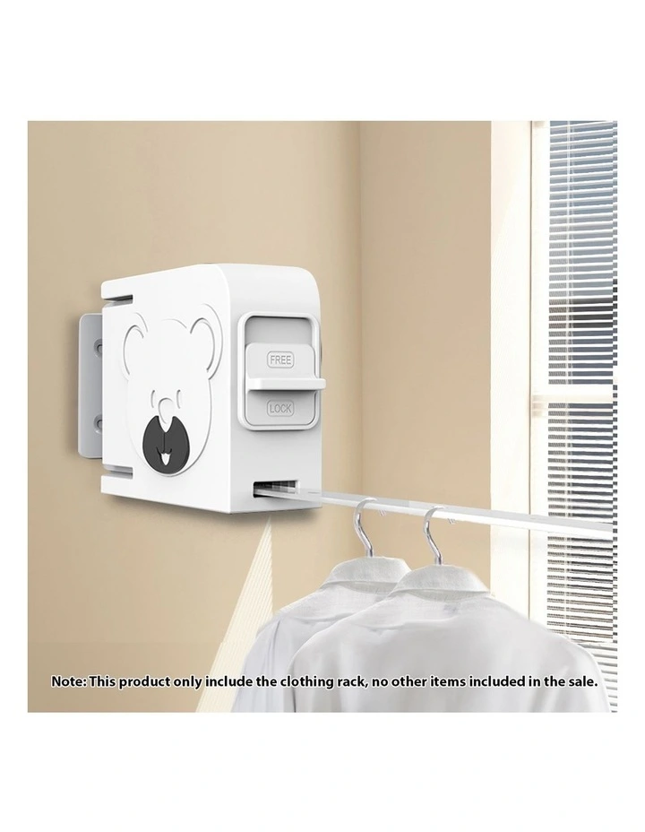 SOGA Wall-Mounted Retractable Clothesline White 2 Pack image 2