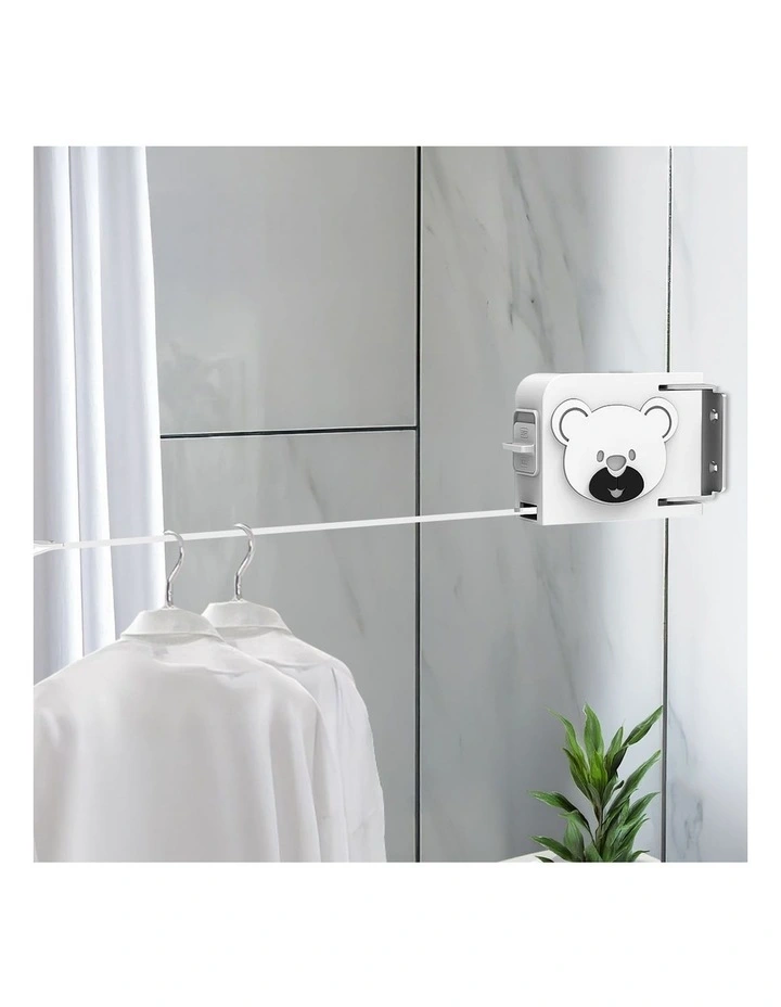 SOGA Wall-Mounted Retractable Clothesline White 2 Pack image 7