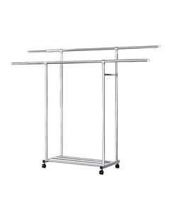SOGA 120200cm Extendable Double Rail Drying Rack with Wheels