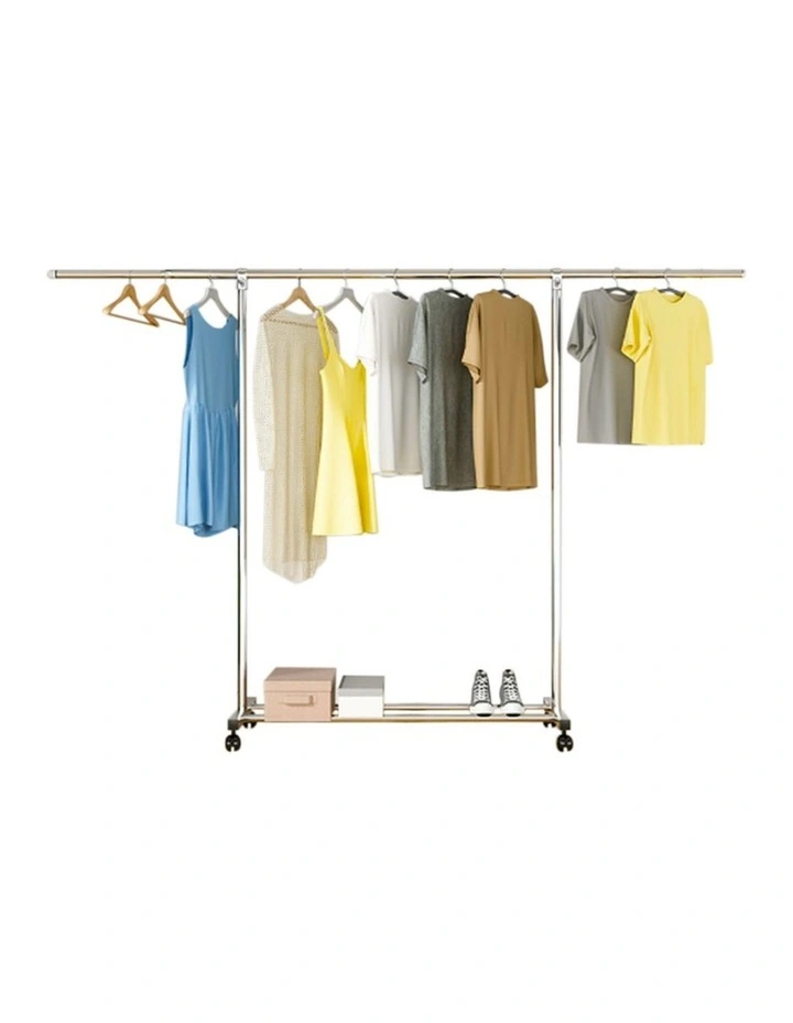 SOGA 150240cm Extendable Clothes Drying Rack with Wheels image 4