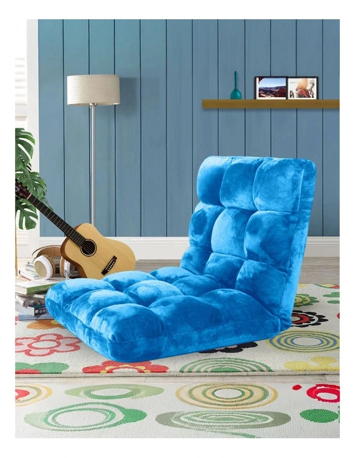 SOGA 2 Pack Adjustable Foldable Floor Recliner Chairs Blue image 2