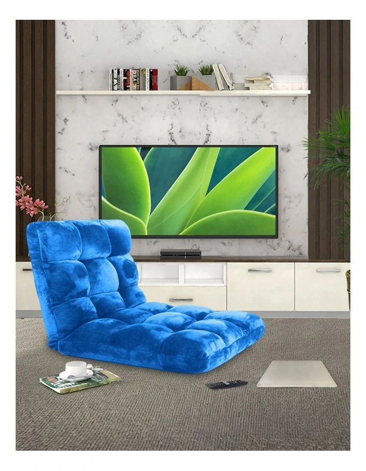 SOGA 2 Pack Adjustable Foldable Floor Recliner Chairs Blue image 3