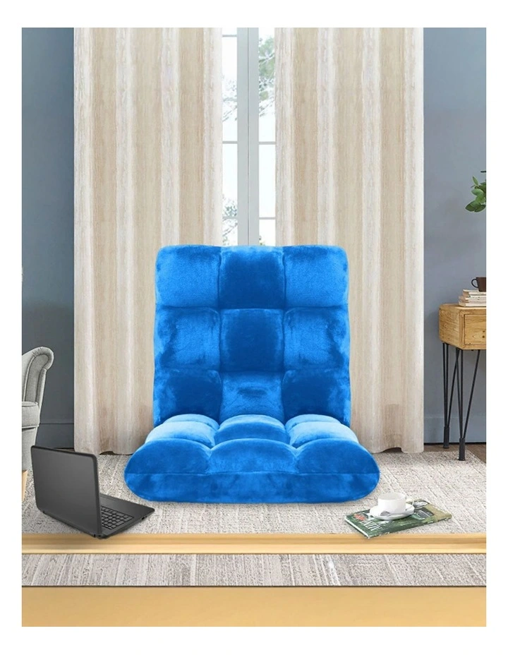 SOGA 2 Pack Adjustable Foldable Floor Recliner Chairs Blue image 5