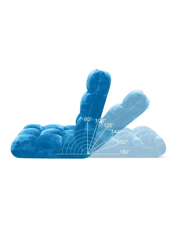 SOGA 2 Pack Adjustable Foldable Floor Recliner Chairs Blue image 6