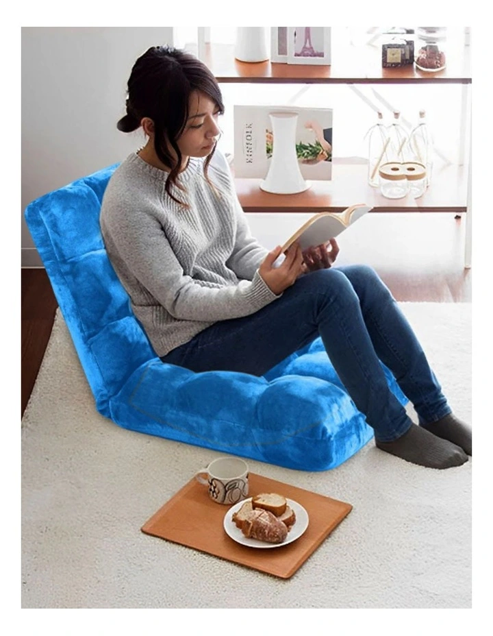 SOGA 2 Pack Adjustable Foldable Floor Recliner Chairs Blue image 7