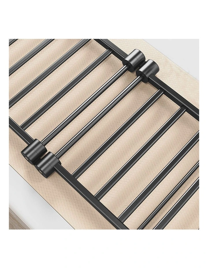 SOGA 1.6m Foldable Wing Clothes Drying Rack with Wheels Grey 2 Pack image 7