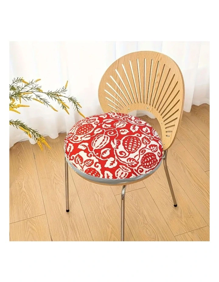 SOGA 2 Pack 45cm Pouffe Cushions Red Polyester Cotton with EPP Filling image 4