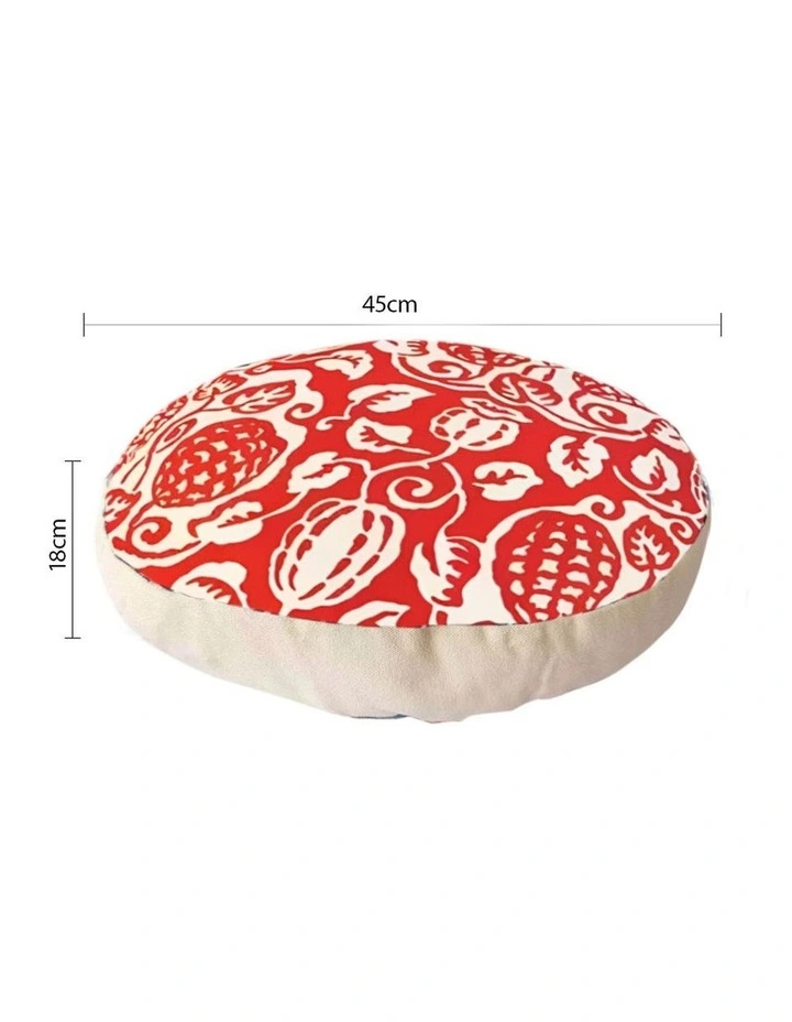 SOGA 2 Pack 45cm Pouffe Cushions Red Polyester Cotton with EPP Filling image 5
