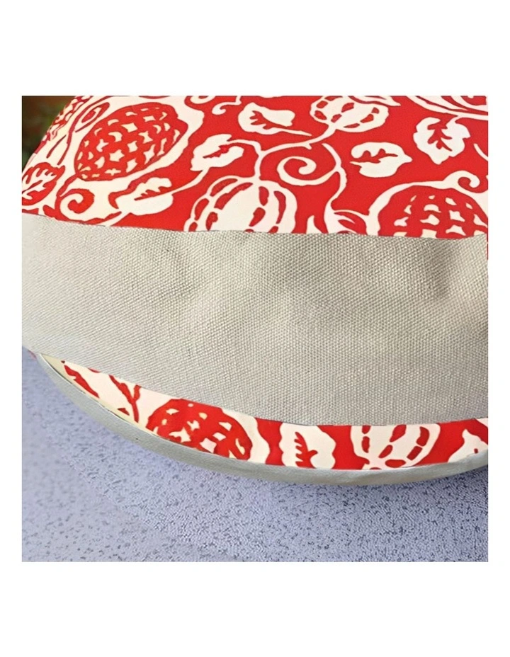 SOGA 2 Pack 45cm Pouffe Cushions Red Polyester Cotton with EPP Filling image 6