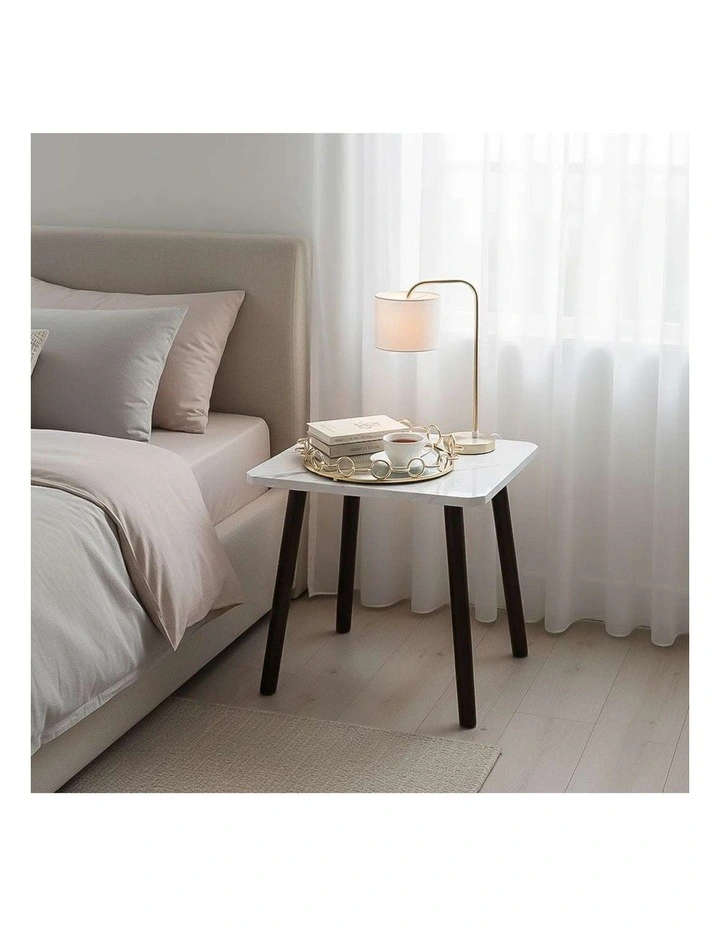 SOGA Home & Living Bundle White Ceramic Table & Bronze Round Mirror Tray Organizer image 3