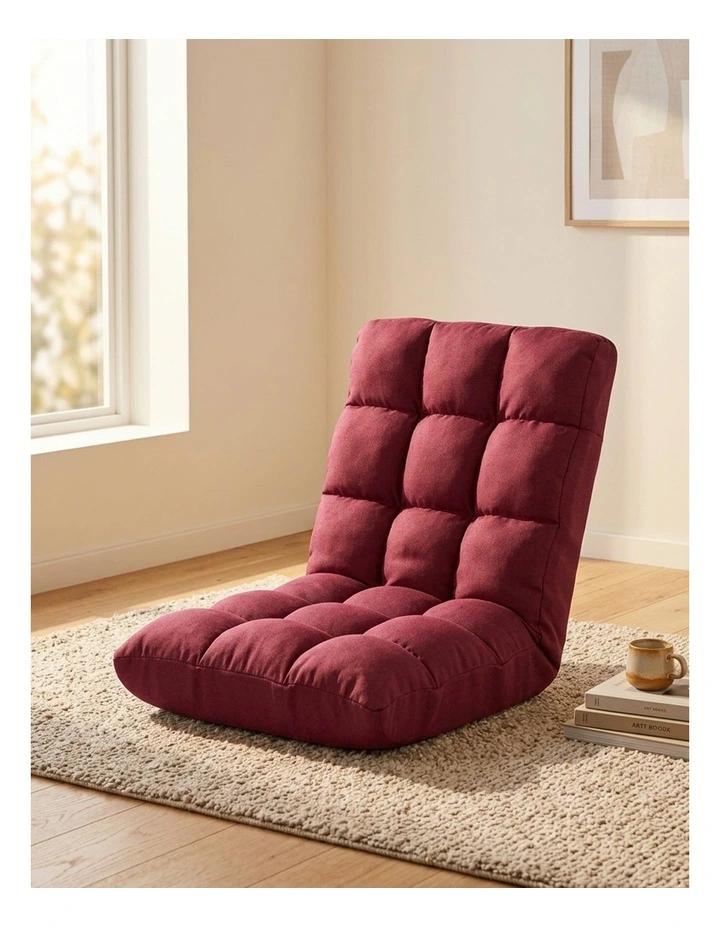 SOGA Flannel Lounge Chair Seat Cushion Burgundy image 3
