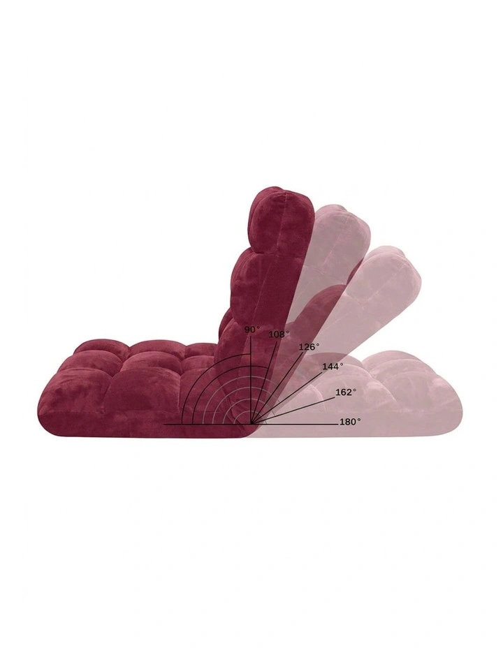 SOGA Flannel Lounge Chair Seat Cushion Burgundy image 7