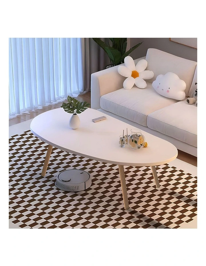 SOGA Coffee Tables 2 Pack 80 x 40cm White image 2