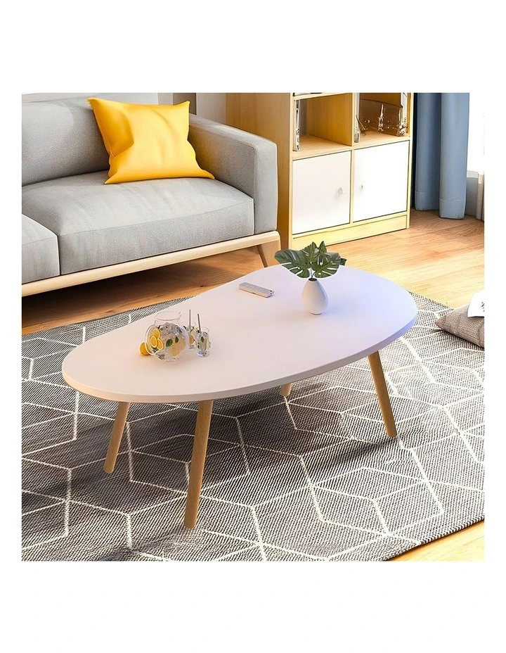 SOGA Coffee Tables 2 Pack 80 x 40cm White image 3