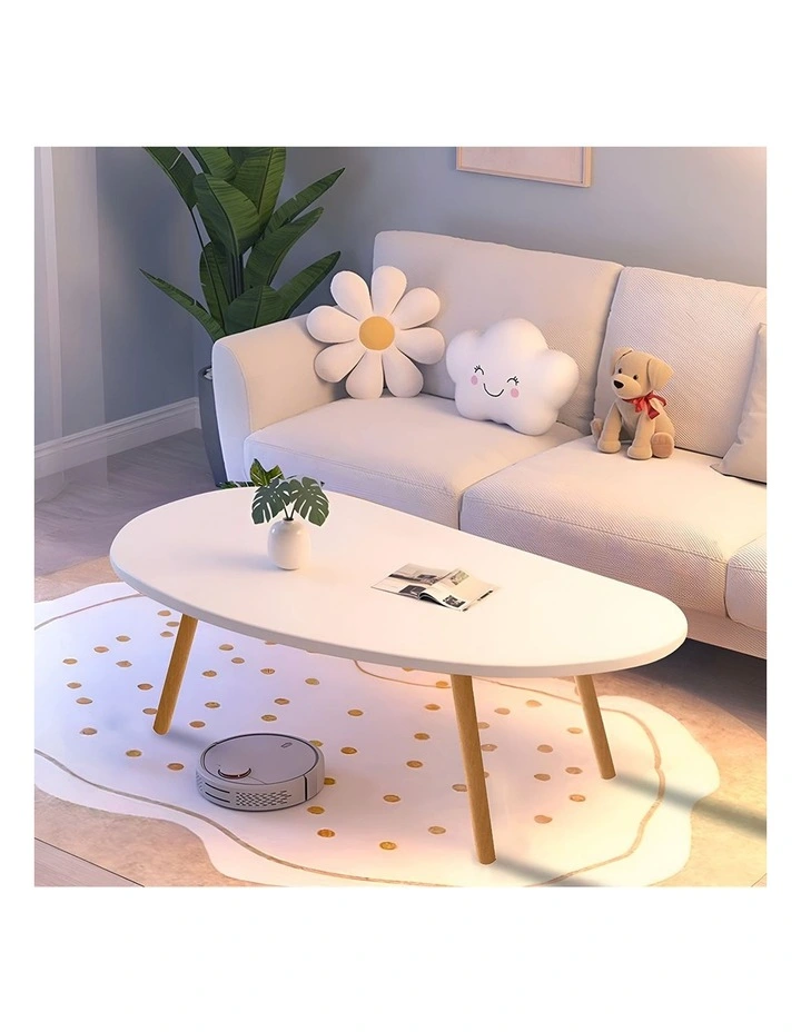 SOGA Coffee Tables 2 Pack 80 x 40cm White image 4