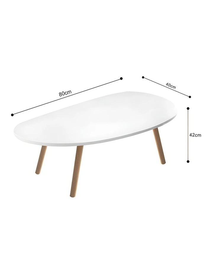 SOGA Coffee Tables 2 Pack 80 x 40cm White image 5